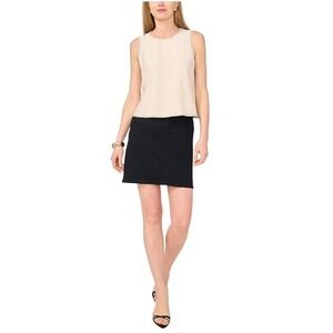 Vince Camuto Sleeveless Top Women Size Large Ivory Top Stitch NWT